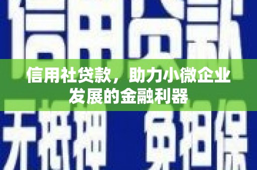 景德镇信用社贷款，助力小微企业发展的金融利器