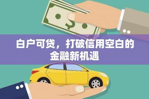 景德镇白户可贷，打破信用空白的金融新机遇
