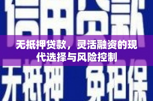 景德镇无抵押贷款，灵活融资的现代选择与风险控制