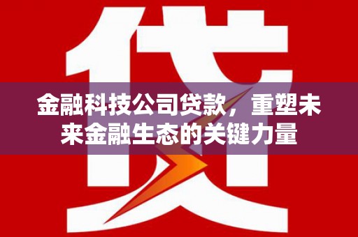 景德镇金融科技公司贷款，重塑未来金融生态的关键力量