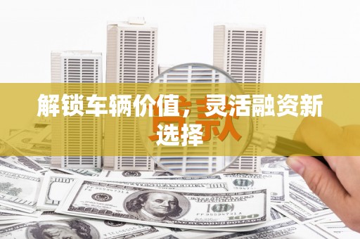 景德镇解锁车辆价值，灵活融资新选择